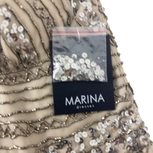 NWT Mariana V-neck Beaded/Sequin Full Length Gown (12) - Picture 14 of 16